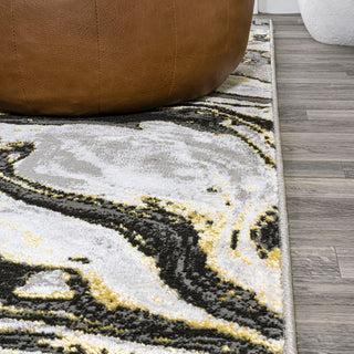 Batura Swirl Marbled Abstract Area Rug