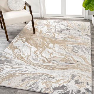 Batura Swirl Marbled Abstract Area Rug