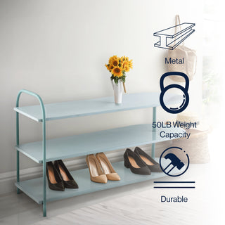 Unity Modern 24" 9-Pair 3-Tier Iron Curved Decker Shoe Rack