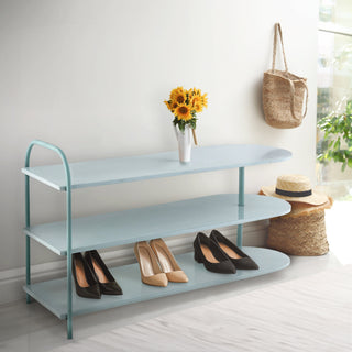 Unity Modern 24" 9-Pair 3-Tier Iron Curved Decker Shoe Rack