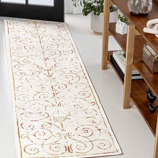 Ariadne Classic Cottage Filigree Scroll Reversible Machine-Washable Indoor/Outdoor Area Rug