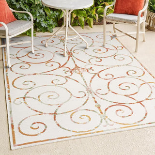 Ariadne Classic Cottage Filigree Scroll Reversible Machine-Washable Indoor/Outdoor Area Rug