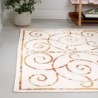 Ariadne Classic Cottage Filigree Scroll Reversible Machine-Washable Indoor/Outdoor Area Rug