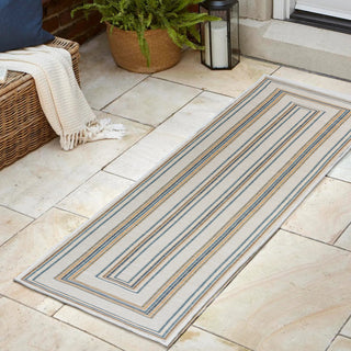 Always Classic Nautical Mitre Stripe Reversible Machine-Washable Indoor/Outdoor Area Rug