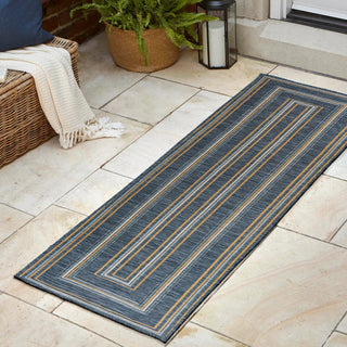 Always Classic Nautical Mitre Stripe Reversible Machine-Washable Indoor/Outdoor Area Rug