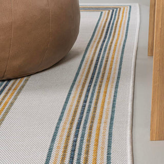 Always Classic Nautical Mitre Stripe Reversible Machine-Washable Indoor/Outdoor Area Rug