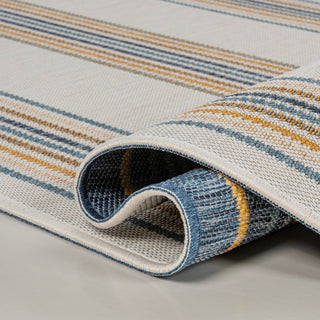 Always Classic Nautical Mitre Stripe Reversible Machine-Washable Indoor/Outdoor Area Rug