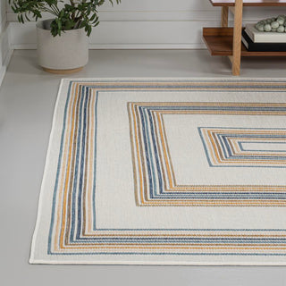 Always Classic Nautical Mitre Stripe Reversible Machine-Washable Indoor/Outdoor Area Rug