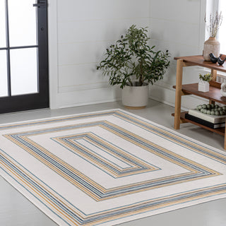 Always Classic Nautical Mitre Stripe Reversible Machine-Washable Indoor/Outdoor Area Rug