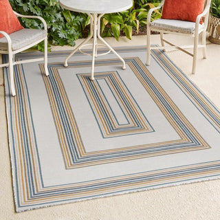 Always Classic Nautical Mitre Stripe Reversible Machine-Washable Indoor/Outdoor Area Rug