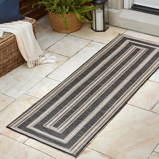 Always Classic Nautical Mitre Stripe Reversible Machine-Washable Indoor/Outdoor Area Rug