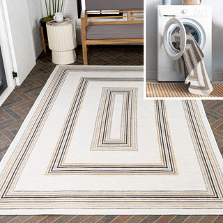 Always Classic Nautical Mitre Stripe Reversible Machine-Washable Indoor/Outdoor Area Rug