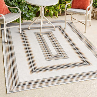 Always Classic Nautical Mitre Stripe Reversible Machine-Washable Indoor/Outdoor Area Rug