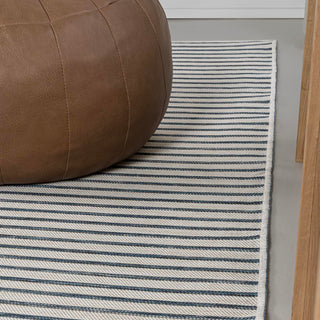 Eco Classic Coastal Pinstripe Reversible Machine-Washable Indoor/Outdoor Area Rug