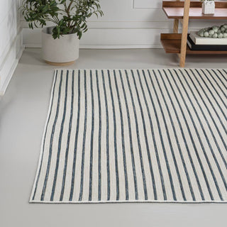 Eco Classic Coastal Pinstripe Reversible Machine-Washable Indoor/Outdoor Area Rug