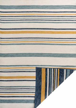 Remat Classic Coastal Ticking Stripe Reversible Machine-Washable Indoor/Outdoor Area Rug