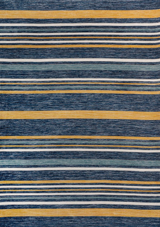 Remat Classic Coastal Ticking Stripe Reversible Machine-Washable Indoor/Outdoor Area Rug