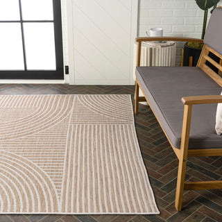 Leah Mid-Century Modern Arch Stripe Reversible Machine-Washable Indoor/Outdoor Area Rug