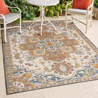 Langley Traditional Vintage Medallion Reversible Machine-Washable Indoor/Outdoor Area Rug