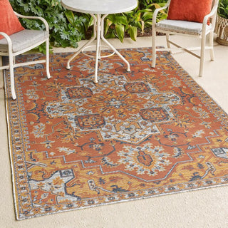 Langley Traditional Vintage Medallion Reversible Machine-Washable Indoor/Outdoor Area Rug