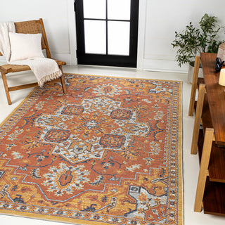 Langley Traditional Vintage Medallion Reversible Machine-Washable Indoor/Outdoor Area Rug