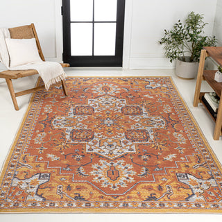 Langley Traditional Vintage Medallion Reversible Machine-Washable Indoor/Outdoor Area Rug