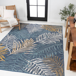 Veranda Coastal Casual Palm Frond Reversible Machine-Washable Indoor/Outdoor Area Rug