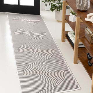 Cord Mid-Century Modern Curve Stripe Reversible Machine-Washable Indoor/Outdoor Area Rug