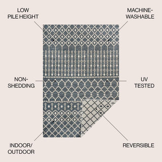 Lizzy Modern Geometric Moroccan Reversible Machine-Washable Indoor/Outdoor Area Rug