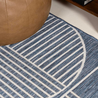 Couristan Mid-Century Modern Geometric Lines Reversible Machine-Washable Indoor/Outdoor Area Rug