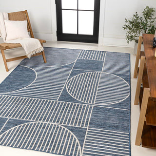 Couristan Mid-Century Modern Geometric Lines Reversible Machine-Washable Indoor/Outdoor Area Rug