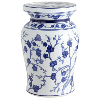 Surya Blossom 17.7" Ceramic Garden Stool