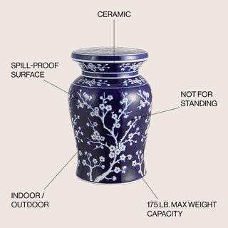 Scholar 17.7" Ceramic Garden Stool