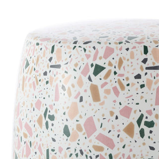 Ceramic 17.5" Terrazzo Ceramic Garden Stool