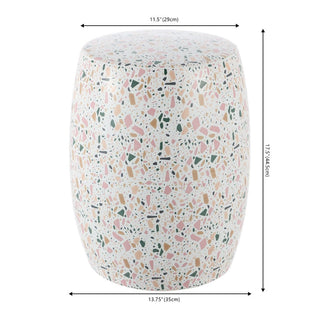 Ceramic 17.5" Terrazzo Ceramic Garden Stool