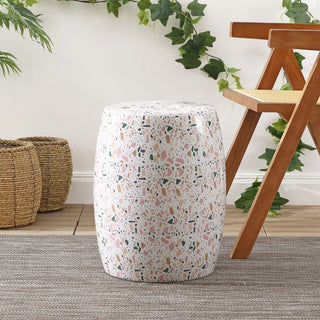 Ceramic 17.5" Terrazzo Ceramic Garden Stool