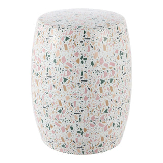 Ceramic 17.5" Terrazzo Ceramic Garden Stool