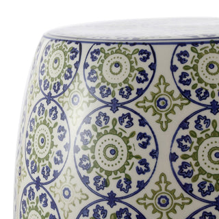 Glitzhome 17.25" Suzani Ceramic Garden Stool