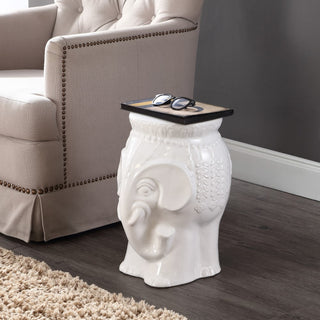 Orlaa 18.5" Modern Bohemian Elephant Ceramic Garden Stool