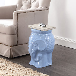 Orlaa 18.5" Modern Bohemian Elephant Ceramic Garden Stool