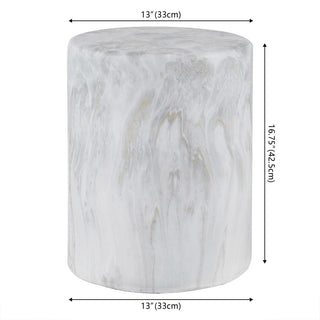 Best 16" Modern Minimalist Faux Marble Column Indoor/Outdoor Accent Table