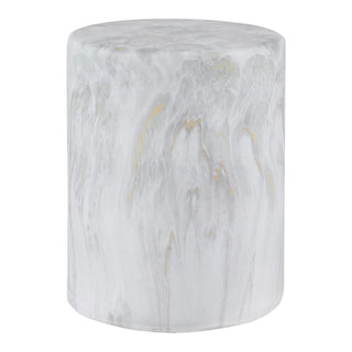 Best 16" Modern Minimalist Faux Marble Column Indoor/Outdoor Accent Table