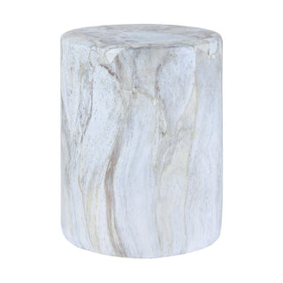 Best 16" Modern Minimalist Faux Marble Column Indoor/Outdoor Accent Table