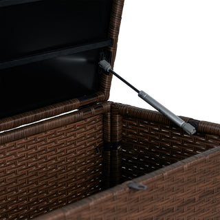 Nino 31.5" Modern Minimalist Outdoor Faux Wicker Deck and Patio Storage Box