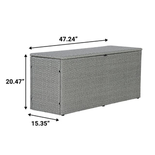 Nino 31.5" Modern Minimalist Outdoor Faux Wicker Deck and Patio Storage Box