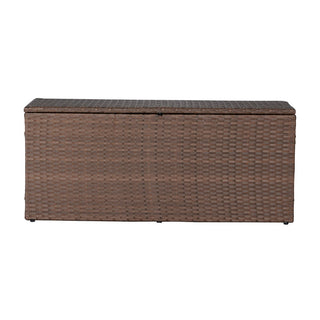 Nino 31.5" Modern Minimalist Outdoor Faux Wicker Deck and Patio Storage Box