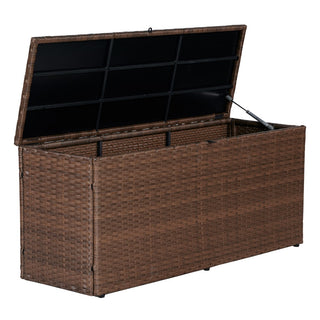 Nino 31.5" Modern Minimalist Outdoor Faux Wicker Deck and Patio Storage Box