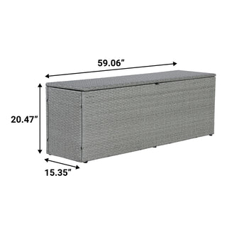 Nino 31.5" Modern Minimalist Outdoor Faux Wicker Deck and Patio Storage Box