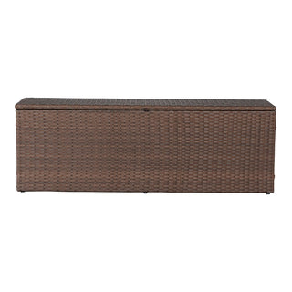 Nino 31.5" Modern Minimalist Outdoor Faux Wicker Deck and Patio Storage Box