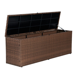 Nino 31.5" Modern Minimalist Outdoor Faux Wicker Deck and Patio Storage Box